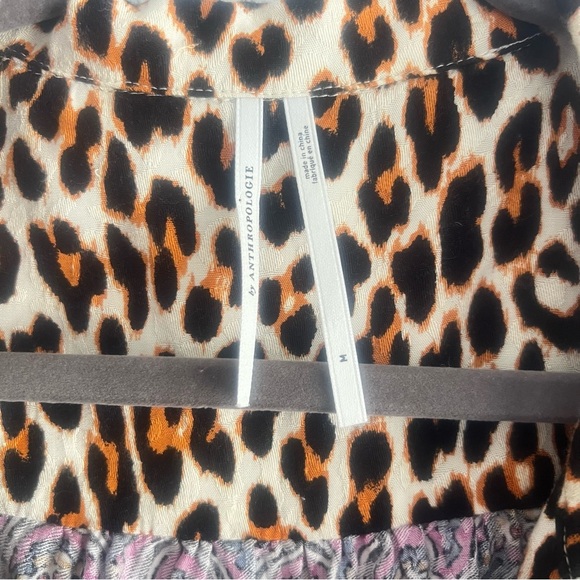 Anthropologie Mix Print Front Tied Button down Boho Size M - Picture 4 of 10